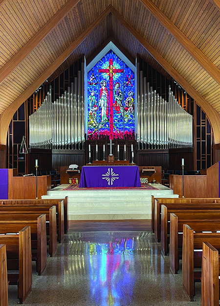 Pipe organ facade at Saint Andrews Episcopal church in Fort Pierce, Florida
