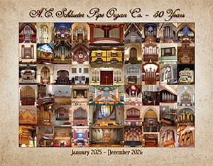 Image of front cover of Schlueter 2025-2026 Pipe Organ Calendar