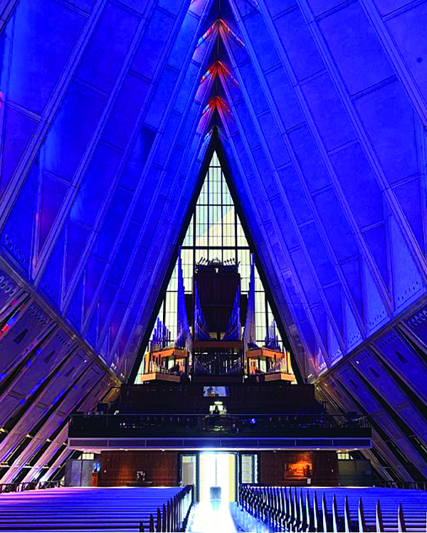 US Air Force Academy Protestant Chapel in Colorado Springs.